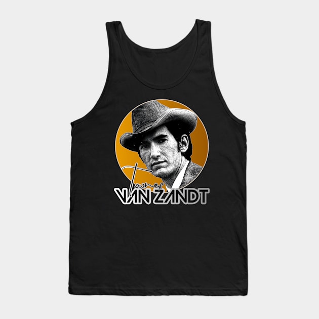 Townes Van Zandt Gold Tribute Tank Top by darklordpug